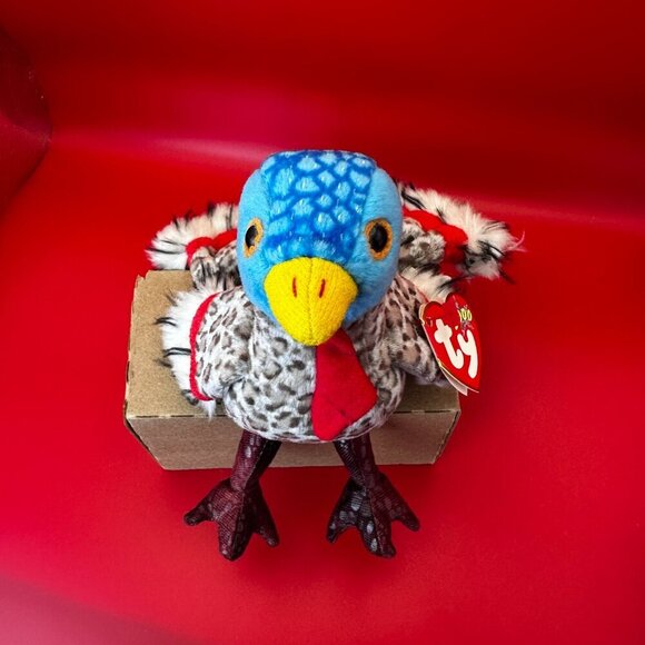 TY 2000 BEANIE BABY - "LURKEY" THE TURKEY PLUSH STUFFED ANIMAL TOY, NEW, 5 INCH - Picture 3 of 8